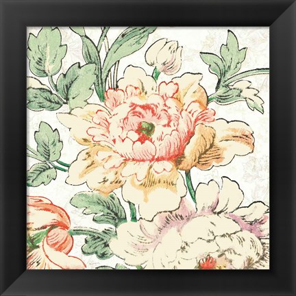 Framed Cottage Roses VI Print