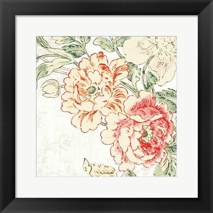 Framed Cottage Roses V Print