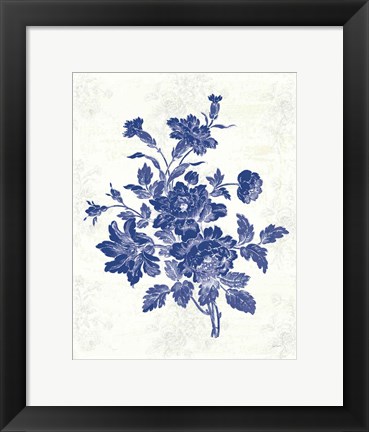 Framed Toile Roses IX Print