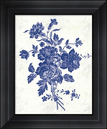 Framed Toile Roses VIII Print