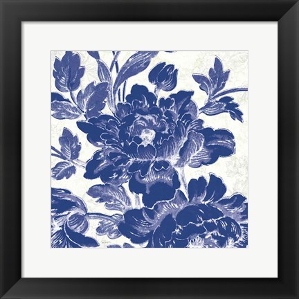 Framed Toile Roses VI Print