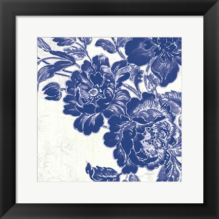 Framed Toile Roses V Print