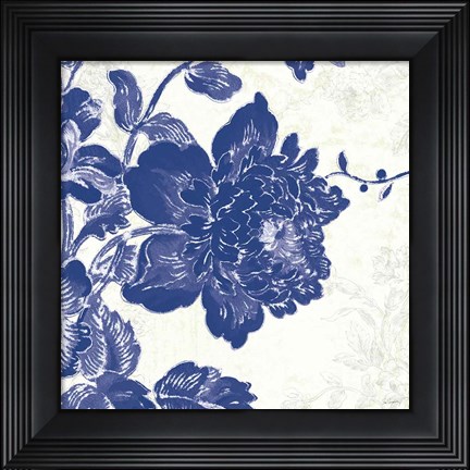 Framed Toile Roses IV Print