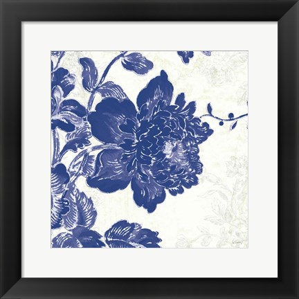 Framed Toile Roses IV Print