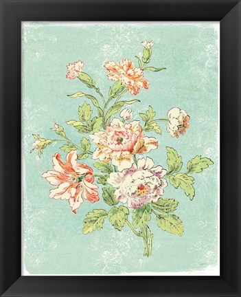 Framed Cottage Roses IX Bright Print