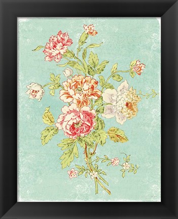 Framed Cottage Roses VIII Bright Print