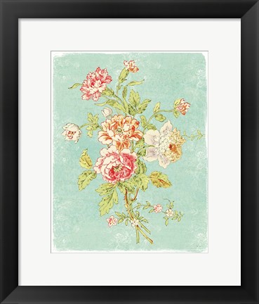 Framed Cottage Roses VIII Bright Print