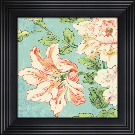 Framed Cottage Roses VII Bright Print