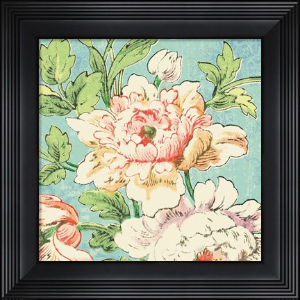 Framed Cottage Roses VI Bright Print