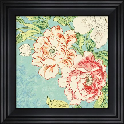 Framed Cottage Roses V Bright Print
