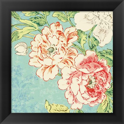 Framed Cottage Roses V Bright Print