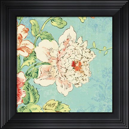 Framed Cottage Roses IV Bright Print