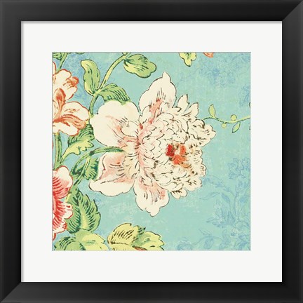 Framed Cottage Roses IV Bright Print