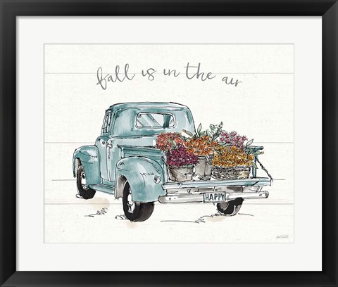 Framed Modern Farmhouse IX Blue Truck Print