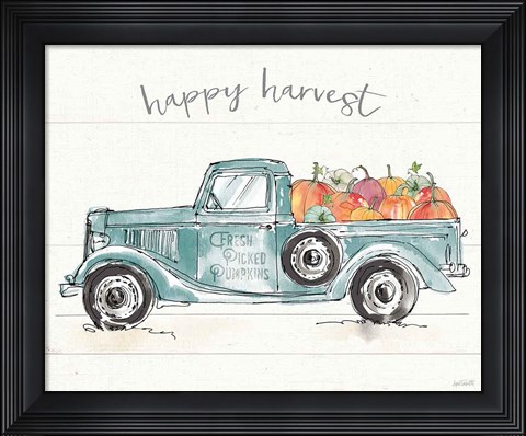 Framed Modern Farmhouse VIII Blue Truck Print