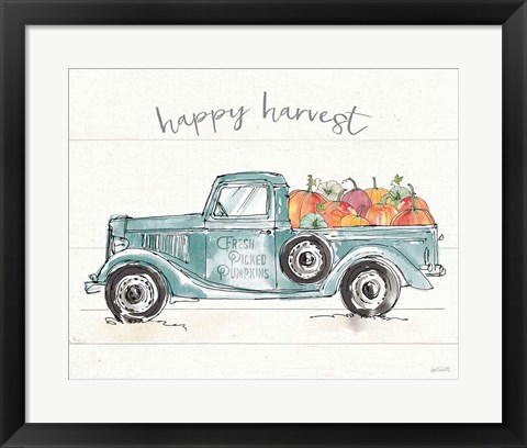 Framed Modern Farmhouse VIII Blue Truck Print