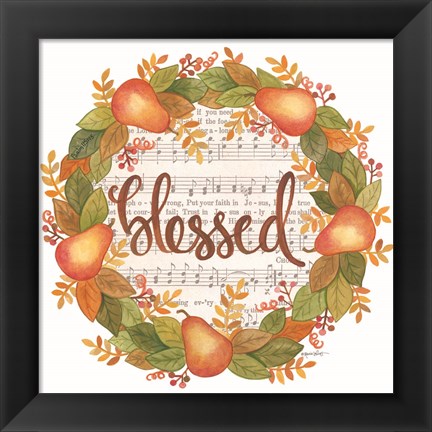 Framed Blessed Wreath Print