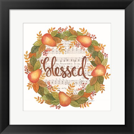 Framed Blessed Wreath Print