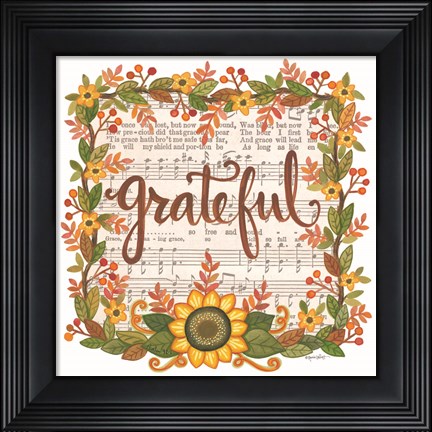 Framed Grateful Wreath Print
