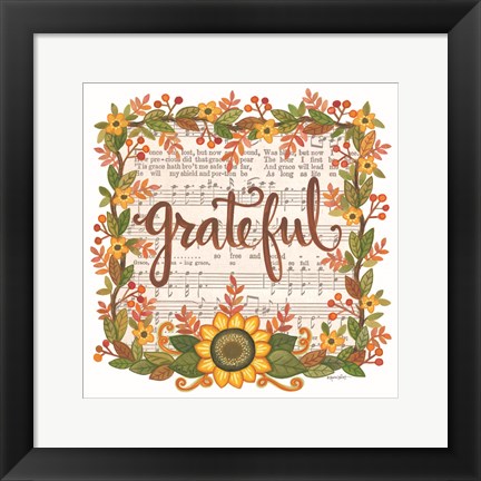 Framed Grateful Wreath Print