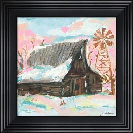 Framed Windmill Barn Print
