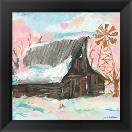 Framed Windmill Barn Print