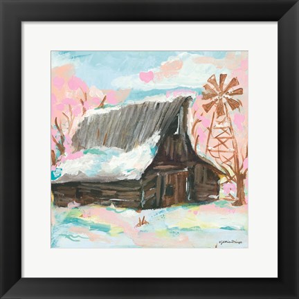 Framed Windmill Barn Print