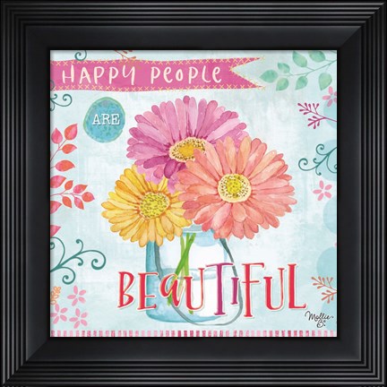 Framed Happy People are Beautiful Print