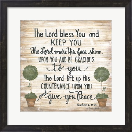 Framed Lord Bless You Print