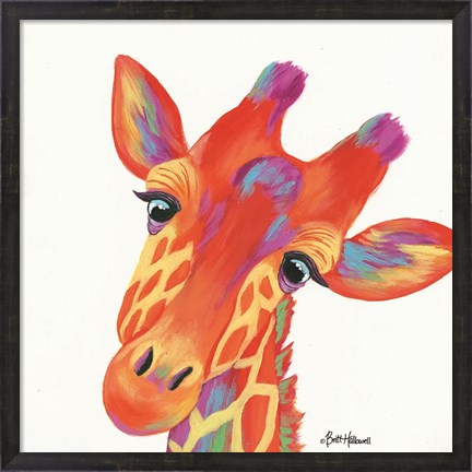 Framed Cheery Giraffe Print