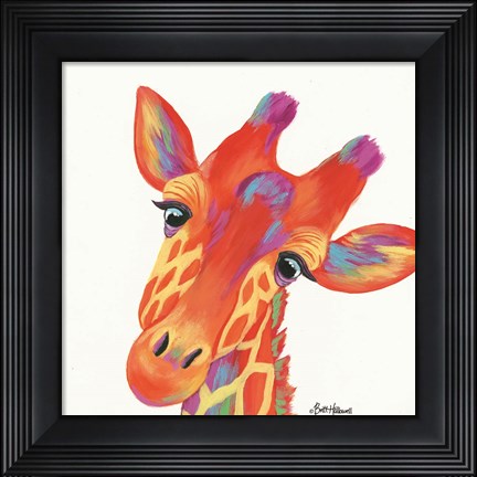 Framed Cheery Giraffe Print