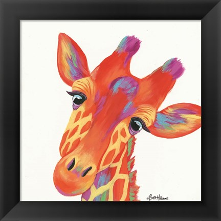 Framed Cheery Giraffe Print