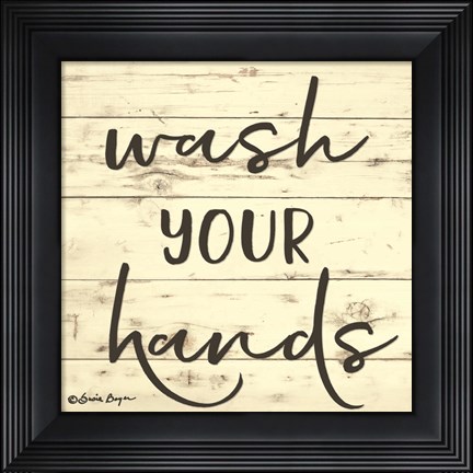 Framed Wash Your Hands Print