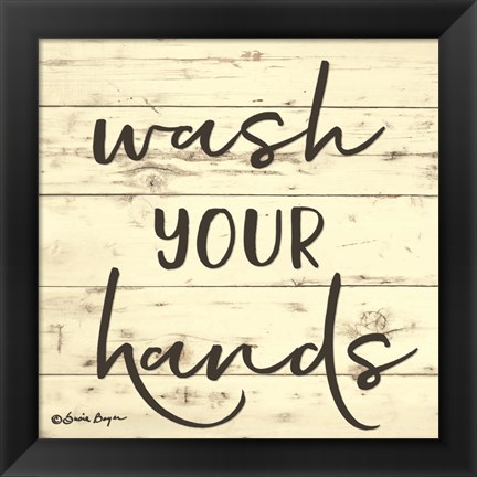 Framed Wash Your Hands Print