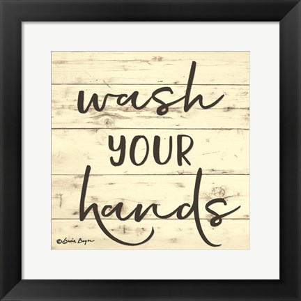 Framed Wash Your Hands Print