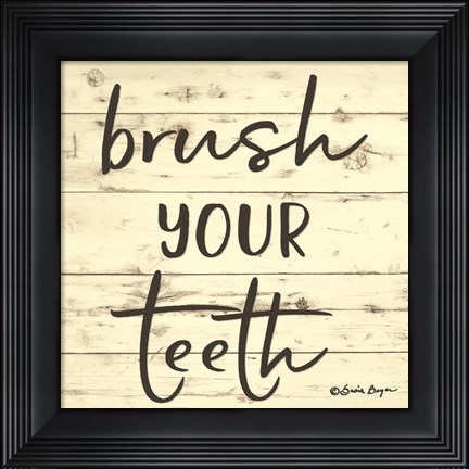 Framed Brush Your Teeth Print