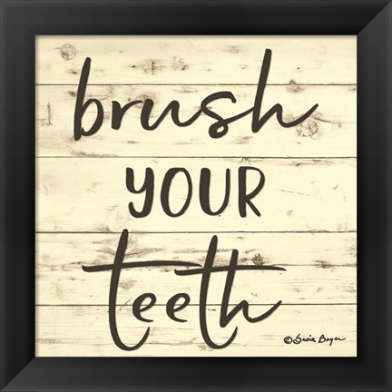 Framed Brush Your Teeth Print