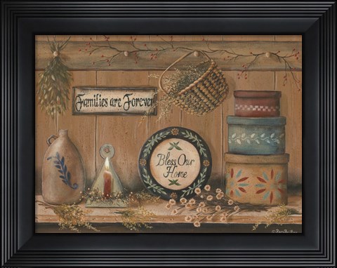 Framed Treasures on the Shelf II Print