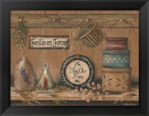 Framed Treasures on the Shelf II Print