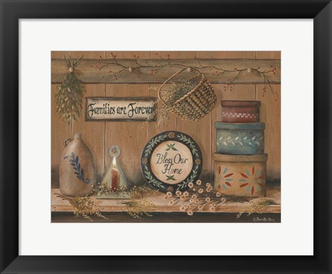 Framed Treasures on the Shelf II Print