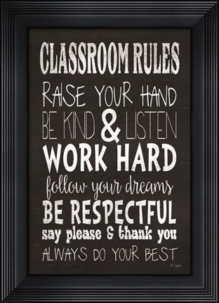 Framed Classroom Rules Print