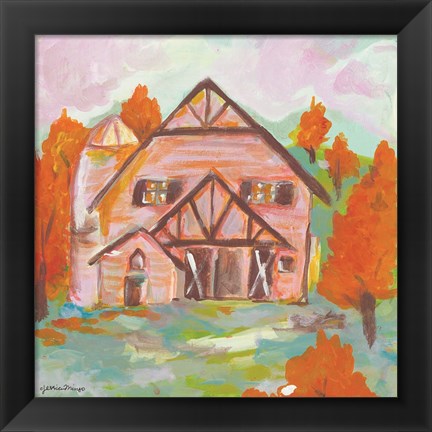 Framed Pink Cloud Barn Print