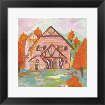 Framed Pink Cloud Barn Print