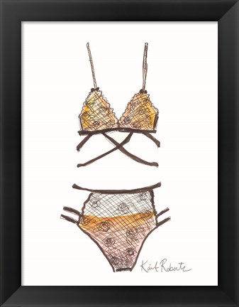 Framed Lace and Roses Print
