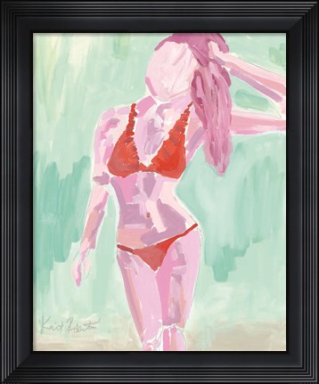 Framed Red Ruffle Bikini Print