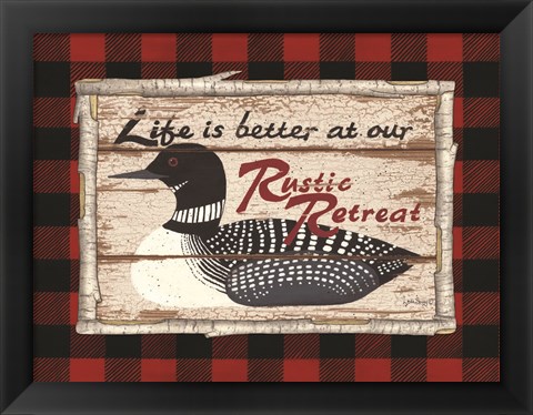 Framed Plaid and Loon Print