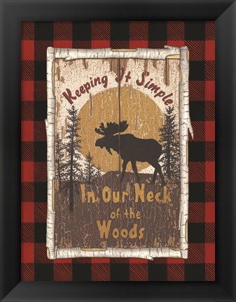 Framed Plaid Moose Print