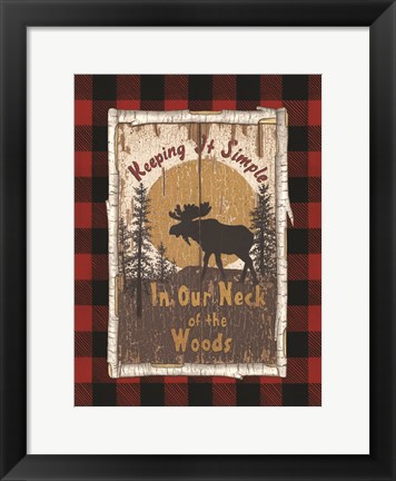 Framed Plaid Moose Print