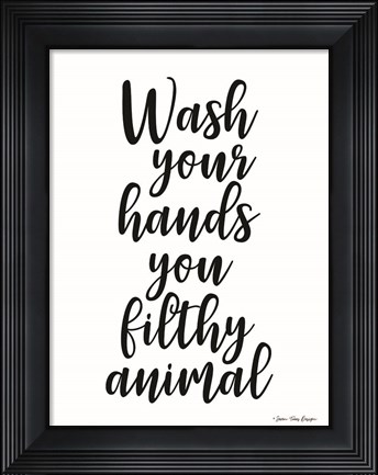 Framed Wash Your Hands Print