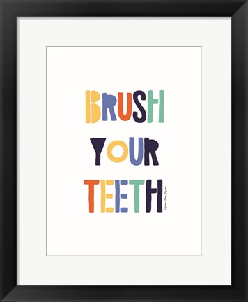 Framed Brush Your Teeth Print